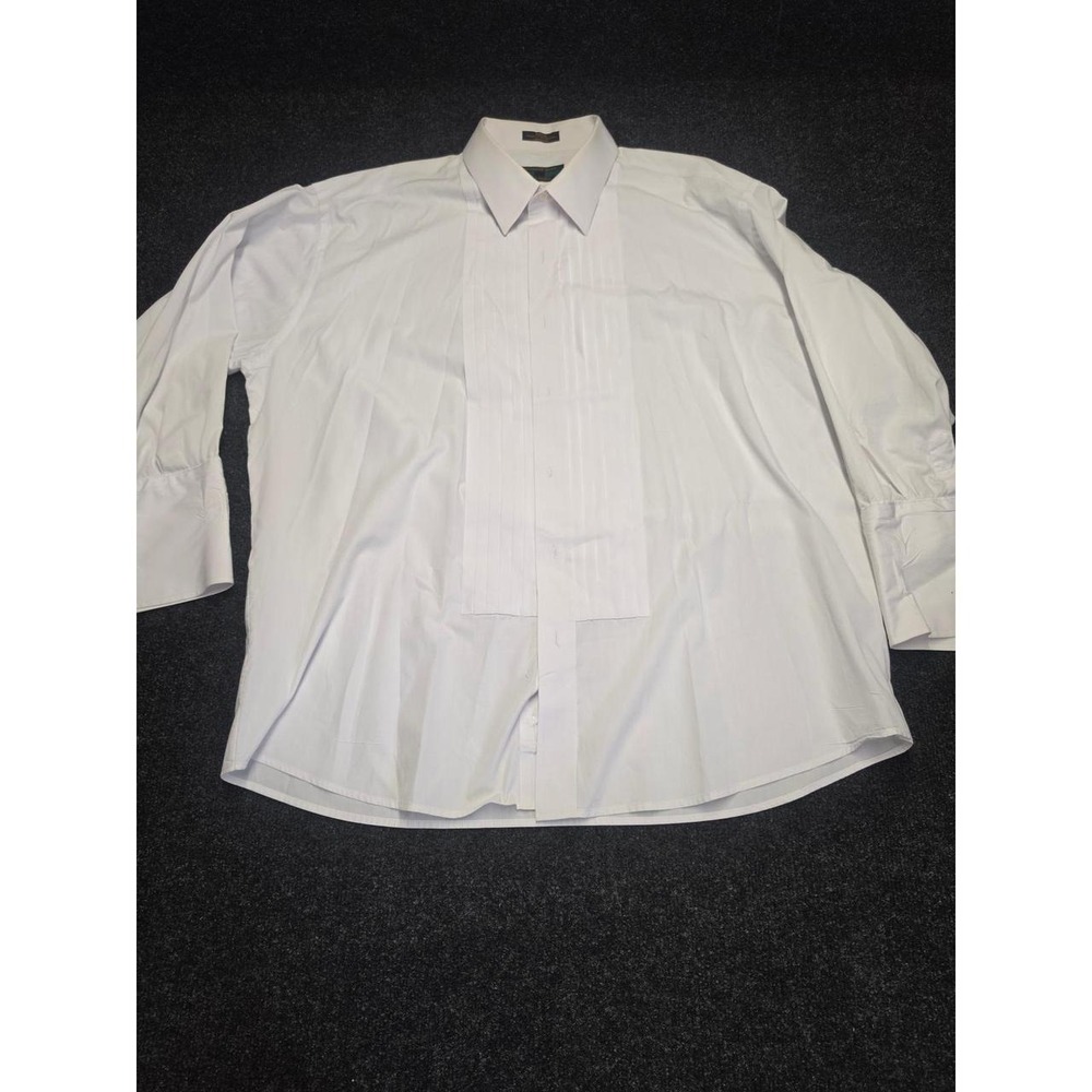 Alexander Julian Colours White Pleated Bib Tuxedo Shirt French Cuff 2XL 18-18.5